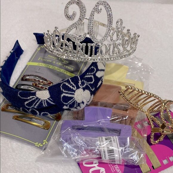 Misc. Hair accessories Bundle Tiara Headband Clips - Picture 1 of 7
